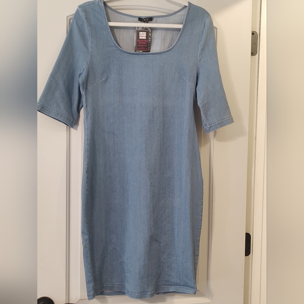 IRIS short sleeve denim dress